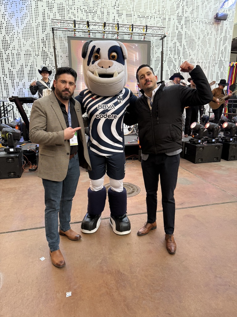 Team with Monterrey Rayados mascot
