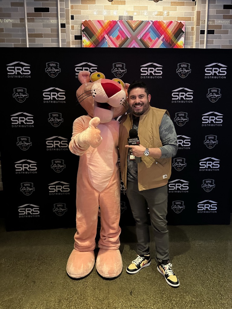 John Dye with Pink Panther at SRS Distribution event