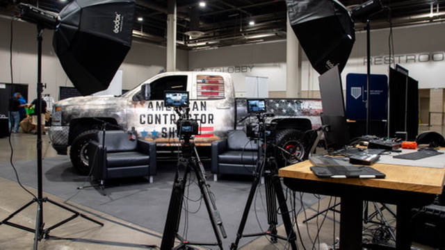 Mobile studio setup with lighting